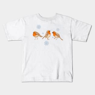 Winter Robins Kids T-Shirt